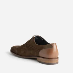 Derby marron cuir velours éco-conçu