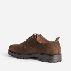 Derby marron cuir velours semelle crantée