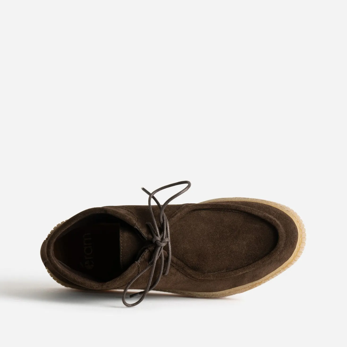 Derby montant plateau marron cuir velours