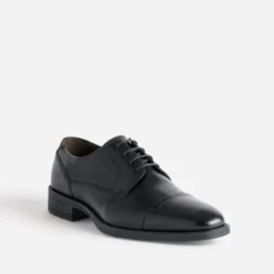 Derby noir cuir bout droit