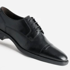 Derby noir cuir bout droit