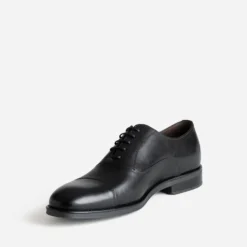 Derby noir cuir bout droit