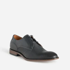 Derby noir cuir embossé