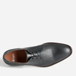 Derby noir cuir embossé