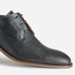 Derby noir cuir embossé