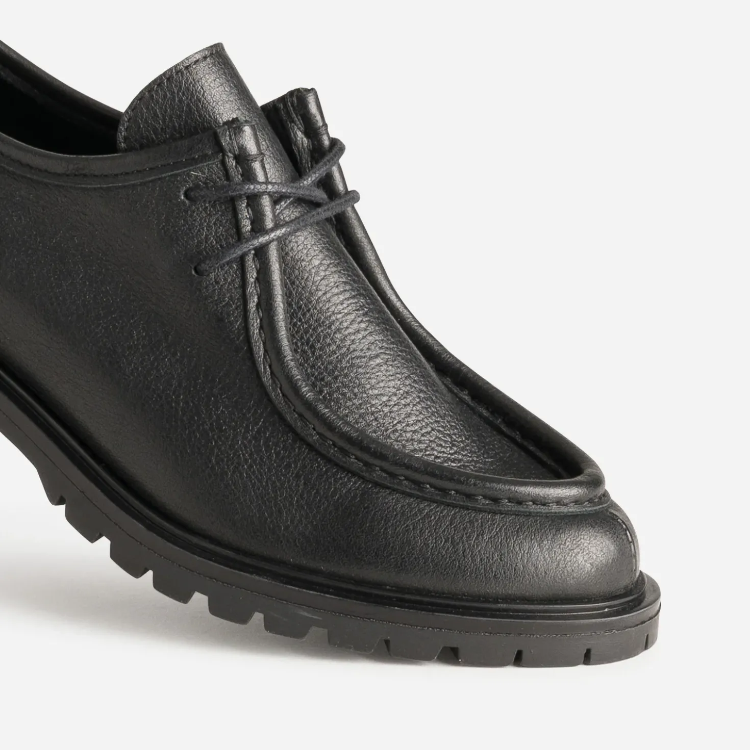 Derby noir cuir semelle crantée