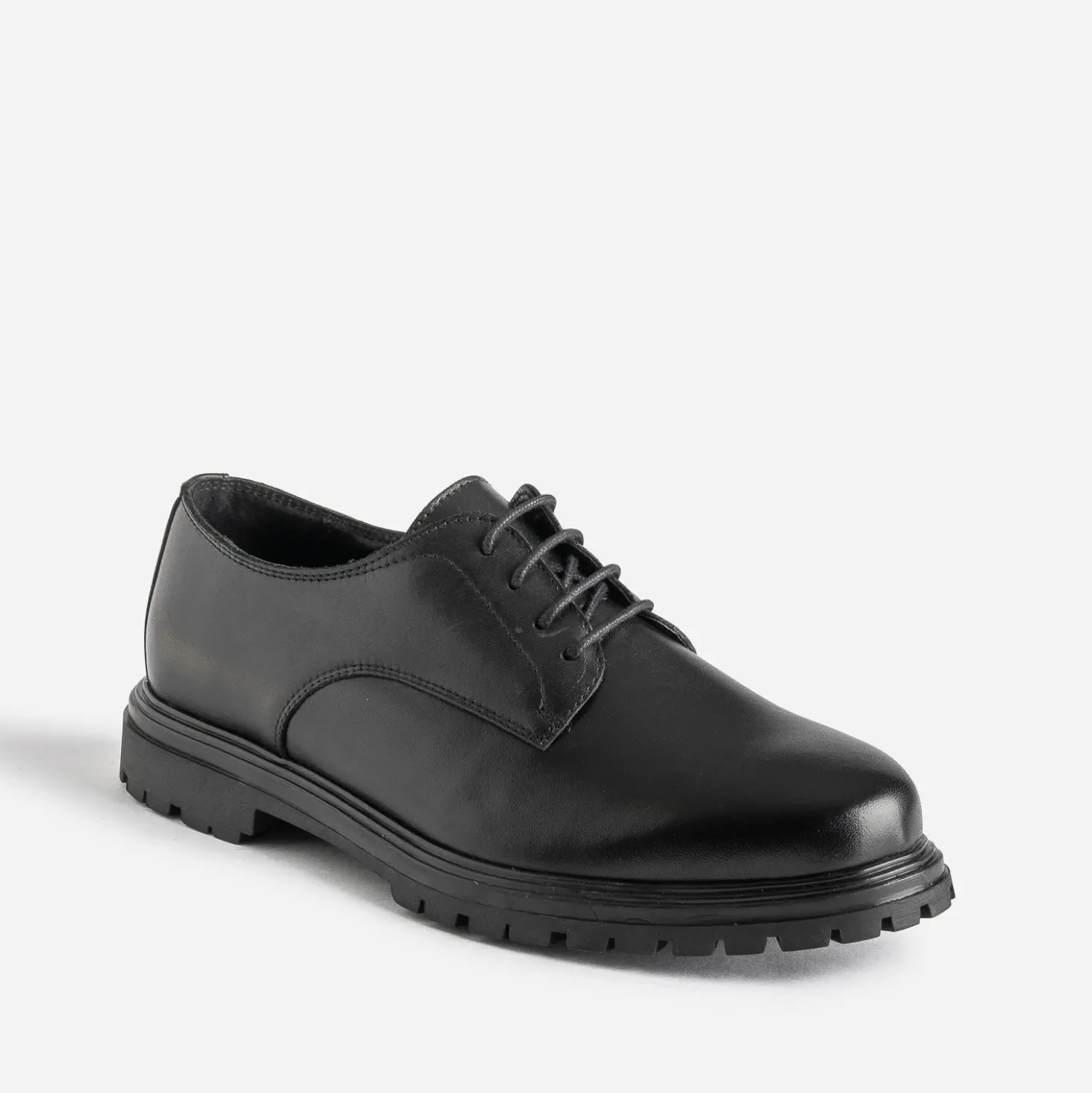 Derby noir cuir semelle crantée