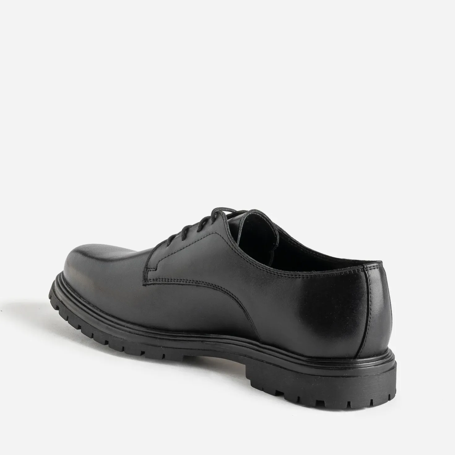 Derby noir cuir semelle crantée