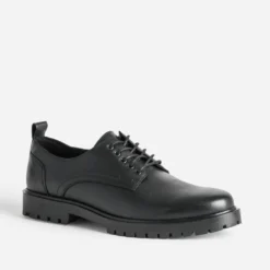 Derby noir cuir semelle crantée