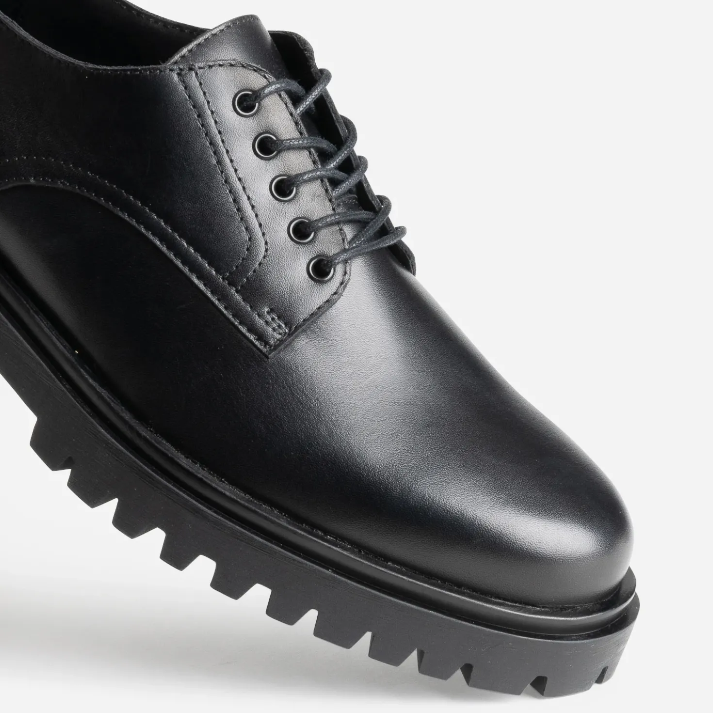 Derby noir cuir semelle crantée