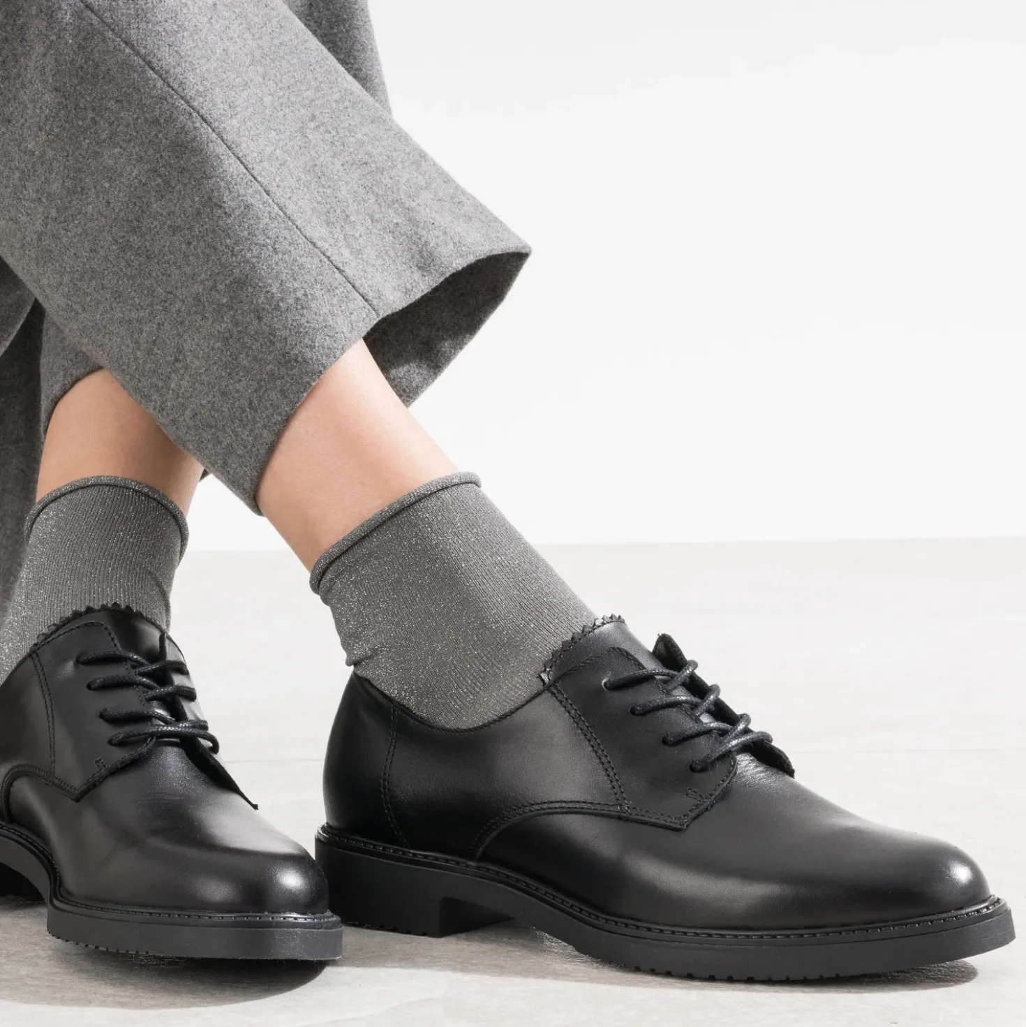 Derby noir en cuir