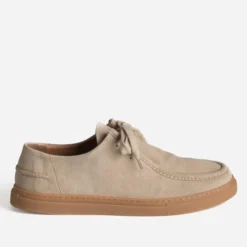 Derby plateau beige cuir velours