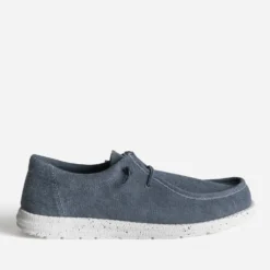 Derby plateau bleu textile