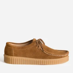 Derby plateau cognac cuir velours
