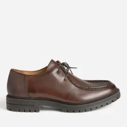 Derby plateau marron cuir semelle crantée
