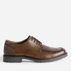 Derby plateau marron cuir semelle crantée