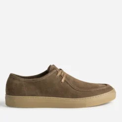 Derby à plateau marron cuir velours