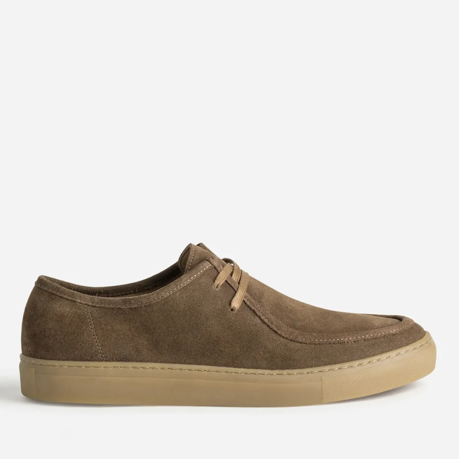Derby à plateau marron cuir velours
