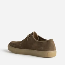 Derby à plateau marron cuir velours