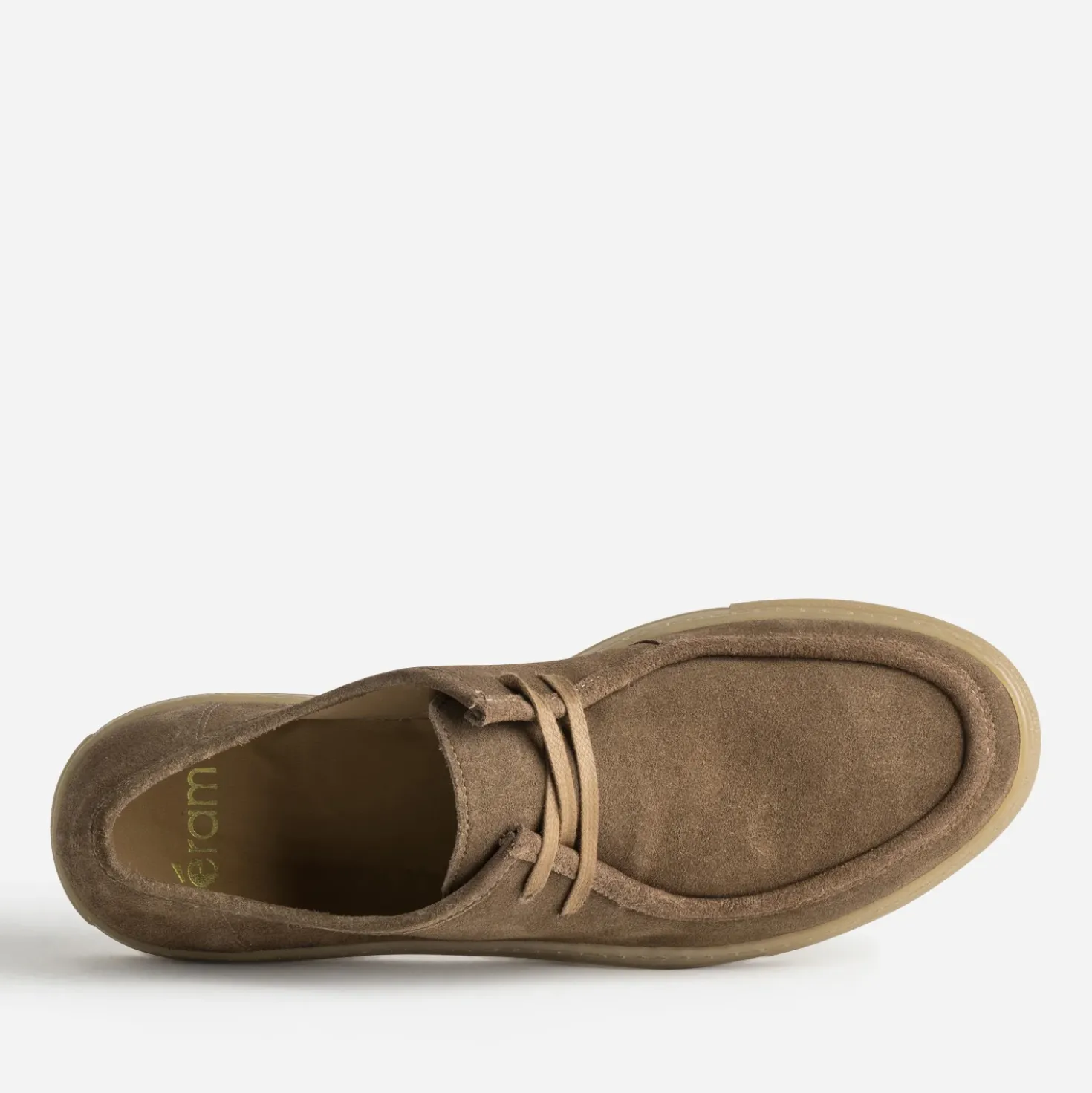 Derby à plateau marron cuir velours