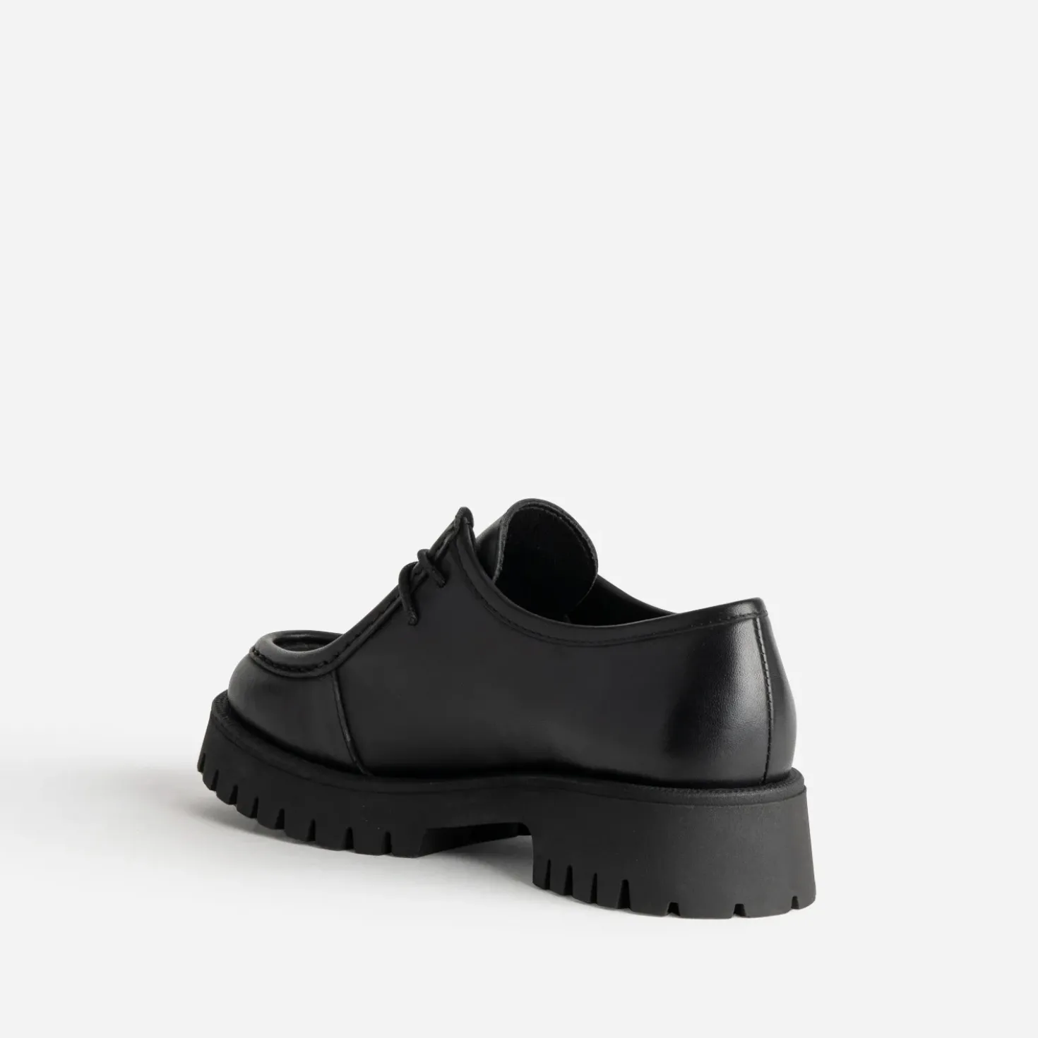 Derby plateau noir cuir
