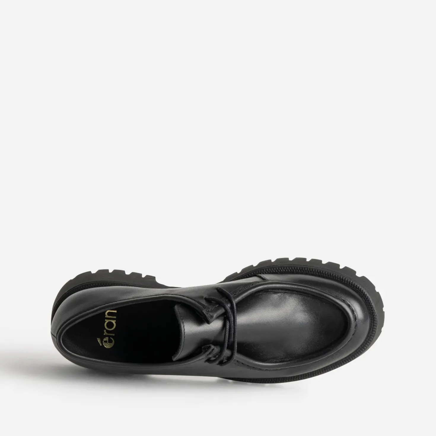 Derby plateau noir cuir