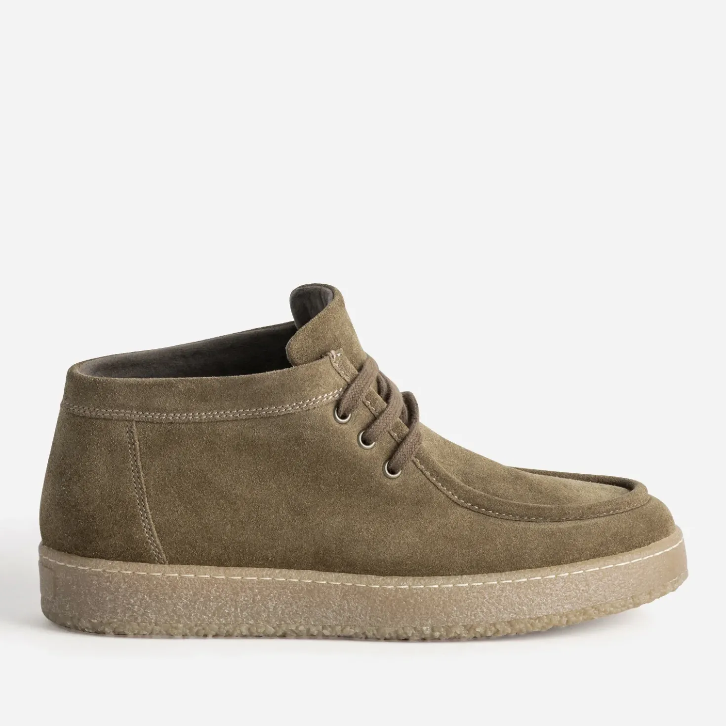 Derby plateau taupe cuir velours