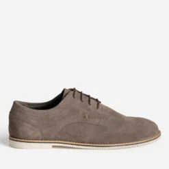 Derby taupe cuir velouts