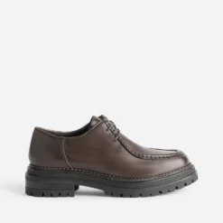 Derby TEXTO marron cuir semelle crantée
