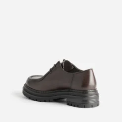 Derby TEXTO marron cuir semelle crantée