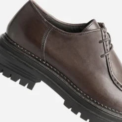 Derby TEXTO marron cuir semelle crantée