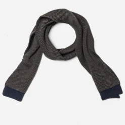 Echarpe marine et kaki tricot Homme