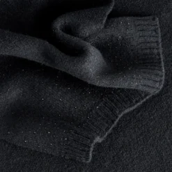 Echarpe TEXTO noire tricot décor strass