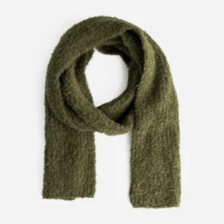 Echarpe verte tricot côtelé