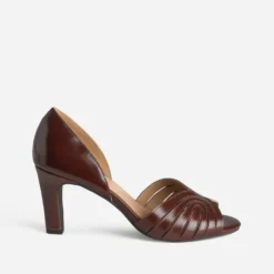 Escarpin chocolat en cuir