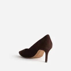 Escarpin marron cuir velours