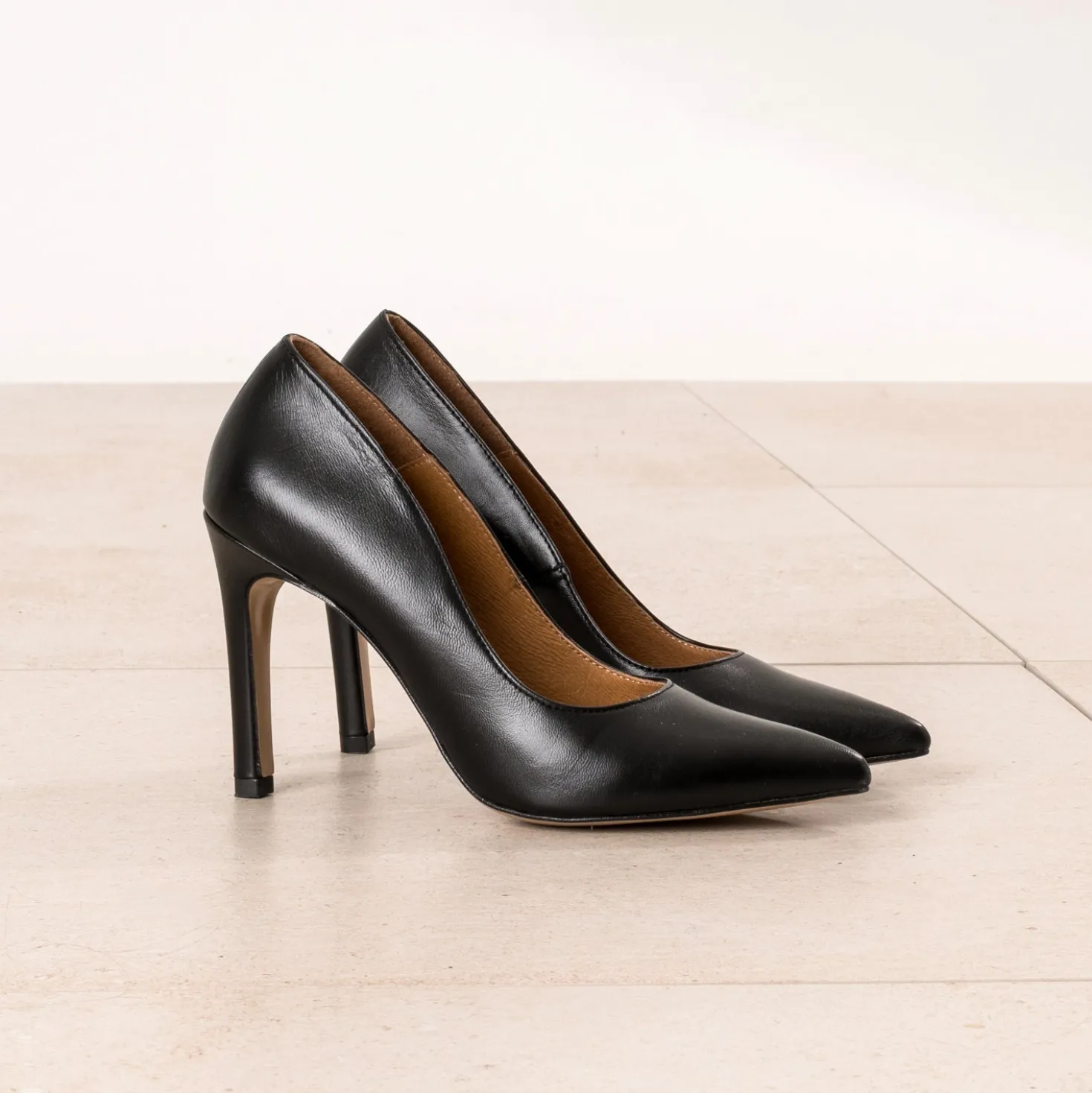 Escarpin noir cuir