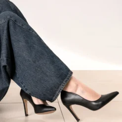 Escarpin noir cuir