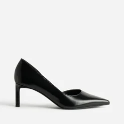Escarpin noir cuir cut-out