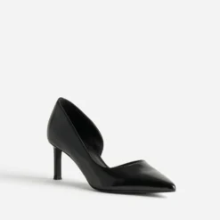 Escarpin noir cuir cut-out