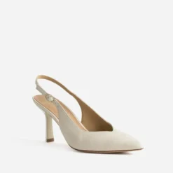 Escarpin slingback beige cuir