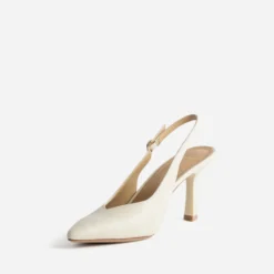 Escarpin slingback beige cuir
