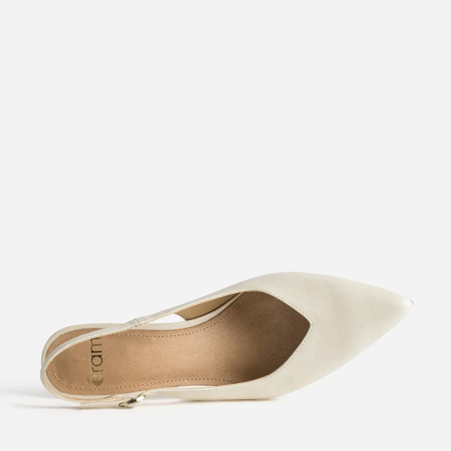Escarpin slingback beige cuir