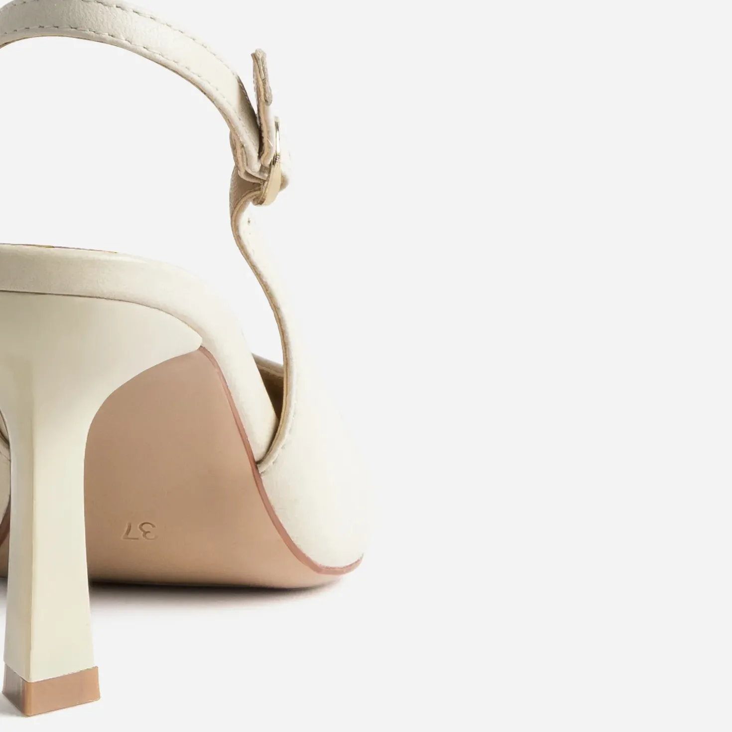 Escarpin slingback beige cuir