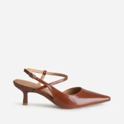 Escarpin slingback cognac