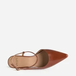 Escarpin slingback cognac