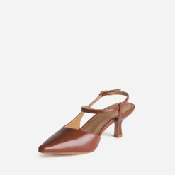 Escarpin slingback cognac