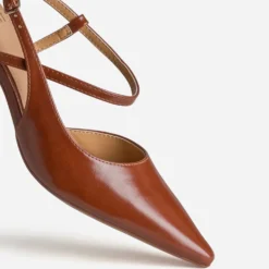 Escarpin slingback cognac