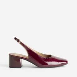 Escarpin slingback ERAM FLEX bordeaux cuir verni