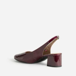 Escarpin slingback ERAM FLEX bordeaux cuir verni